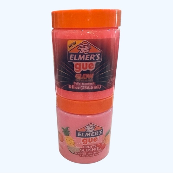 Elmer’s Gue Slime Set | 2-Pack | Fruity Slushie & Glow | 8 oz Each - Picture 2 of 3